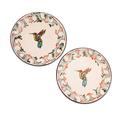 Colibri,'Hummingbird-Themed Ceramic Salad Plates (Pair)'