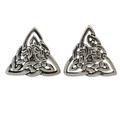 Sterling silver button earrings, 'Celtic Triangle'