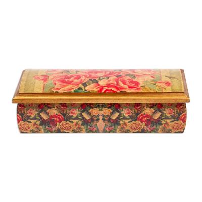 Decoupage jewelry box, 'Roses'