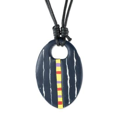 Quetzaltenango,'Hand Painted Pendant Necklace'