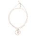 River Romance,'Double-chained Anklet with Heart Shaped Pearl Pendant'