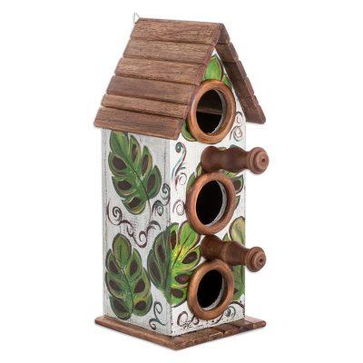 'Shabby Chic Hand-Painted Birdhouse from Reclaimed Pinewood'