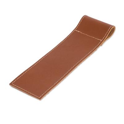 Evening Reader,'Handcrafted 100% Leather Bookmark in a Brown Hue'