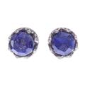 Blue Crown,'Lapis Lazuli and Sterling Silver Stud Earrings'