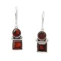 'Polished Drop Earrings with Over-One-Carat Garnet Gems'