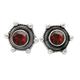 Red Universe,'Polished Garnet Stud Earrings Crafted from Sterling Silver'