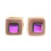 Lilac Dichroic,'Purple Fused Glass Mosaic Stud Earrings Handmade in Mexico'