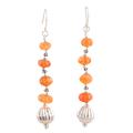 Tangerine Passion,'Sterling Silver Dangle Earrings with Carnelian Beads'