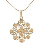 Gold vermeil pendant necklace, 'Gardenia Filigree'