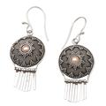 Balinese Musical,'Gold-Accented Sterling Silver Dangle Earrings'