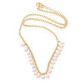 Pearly Gates,'Gold-Plated and Cultured Pearl Pendant Necklace'