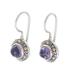 Kingdom,'Artisan Crafted Sterling Silver and Amethyst Drop Earrings'