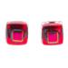 Red Dichroic,'Red Fused Glass Mosaic Stud Earrings Handmade in Mexico'