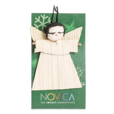 Fortune Angel,'Handcrafted Cotton and Cibaque Angel Worry Doll in Beige'