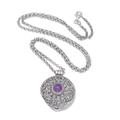 Amethyst Memories,'Sterling Silver Amethyst Locket Necklace from Bali'