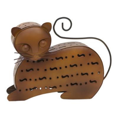 Calm Feline,'Handcrafted Cat-Themed Iron Decorative Home Accent'