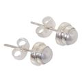 Pearl stud earrings, 'White Moon'