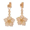 Mediterranean Filigree Flower,'Jara Flower Inspired 24k Gold Plated Filigree Earrings'