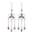 'Charisma' - Amethyst and Citrine Waterfall Earrings