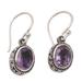 Soft Music in Purple,'Hand Made Sterling Silver and Amethyst Dangle Earrings'