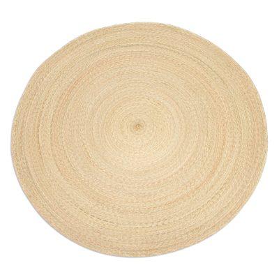 Double Braided Circles,'Double Layer Braided Palm Frond Accent Mat from Mexico'