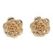 Blooming Rose,'18k Gold Plated Sterling Silver Rose Stud Earrings (.5 inch)'