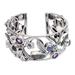 Tropical Frangipani,'Pearl and Amethyst Sterling Silver Cuff Bracelet'