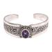 Twilight Goddess,'Amethyst and Sterling Silver Balinese Style Cuff Bracelet'