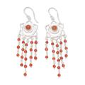 Sacral Chakra,'Sterling Silver and Carnelian Dangle Earrings'