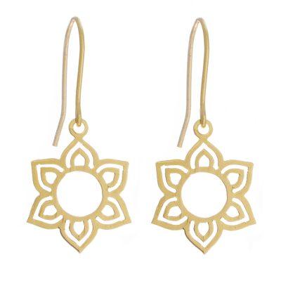 'Flower-Shaped Gold Plated Sterling Silver Earrings from Peru'
