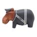Hippo Police,'Hand-Painted Policeman Hippo Suar Wood Figurine'