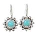 Aztec Star,'Fair Trade Sterling Silver Natural Turquoise Earrings'