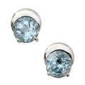 'Twinkling Moons' - Sterling Silver and Blue Topaz Stud Earrings from Indi