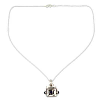 'Royal Prayer' - Fair Trade Sterling Silver and Lapis Lazuli Locket Ne