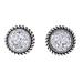 Round sparkle,'Sterling Silver Round White Drusy Quartz Stud Earrings'