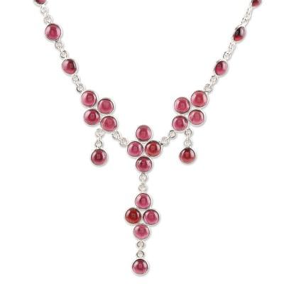 Best of the Bunch,'Garnet and Sterling Silver Pendant Necklace from India'