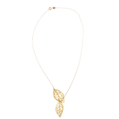 Freedom of the Wind,'18k Gold Plated Sterling Silver Leaf Necklace from Peru'