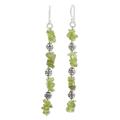 Gemstone Mist,'Peridot Beaded Dangle Earrings Crafted in India'