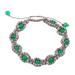 'Green Onyx Macrame Hand-Knotted Bracelet from India'