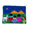 Walk in the Countryside,'Handcrafted Cotton Blend Patchwork Cosmetic Bag from Peru'