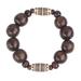 Exornam,'Sese Wood and Plastic Beaded Stretch Bracelet from Ghana'