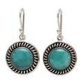 Moon Over Lima,'Hand Made Sterling Silver Dangle Amazonite Earrings'