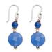 Sterling silver dangle earrings, 'Blue Fantasy'