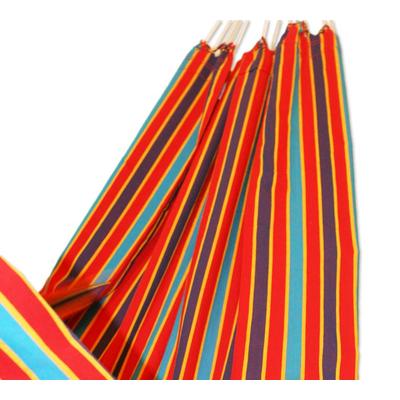 'Carnival Rainbow' (single) - Cotton Striped Fabric Hammock