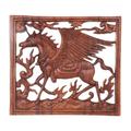 Pegasus,'Square Wood Wall Panel with Pegasus Design for the Home'