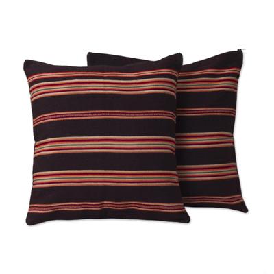 Alpaca blend cushion covers, 'Andean Earth' (pair)
