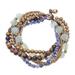 'Multi-Gemstone Beaded Torsade Bracelet from Thailand'
