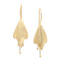 Flower Essence,'Gold-Plated Floral-Motif Drop Earrings'