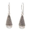 Moonlight Cones,'Indonesian Cultured Pearl and Sterling Silver Earrings'