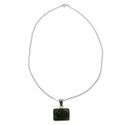 Reversible jade pendant necklace, 'Tikal Toucan'